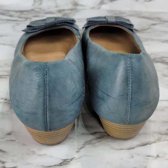 Hotter Chantel Comfort Concept Blue Leather Pumps - Picture 7 of 8